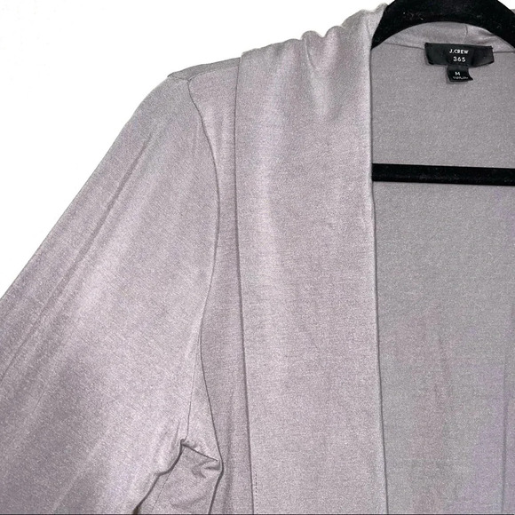 J. Crew 365 Gray Waterfall Open Front Lightweight Cardigan Medium Women’s - Picture 3 of 11